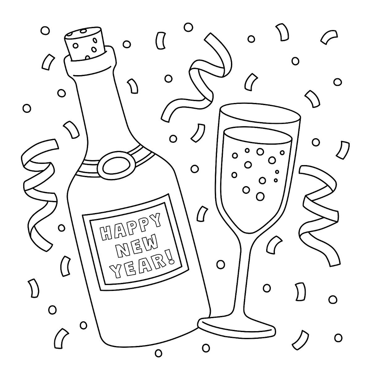 Happy New Year 2025 Free Coloring Pages For Kids To Welcome The 