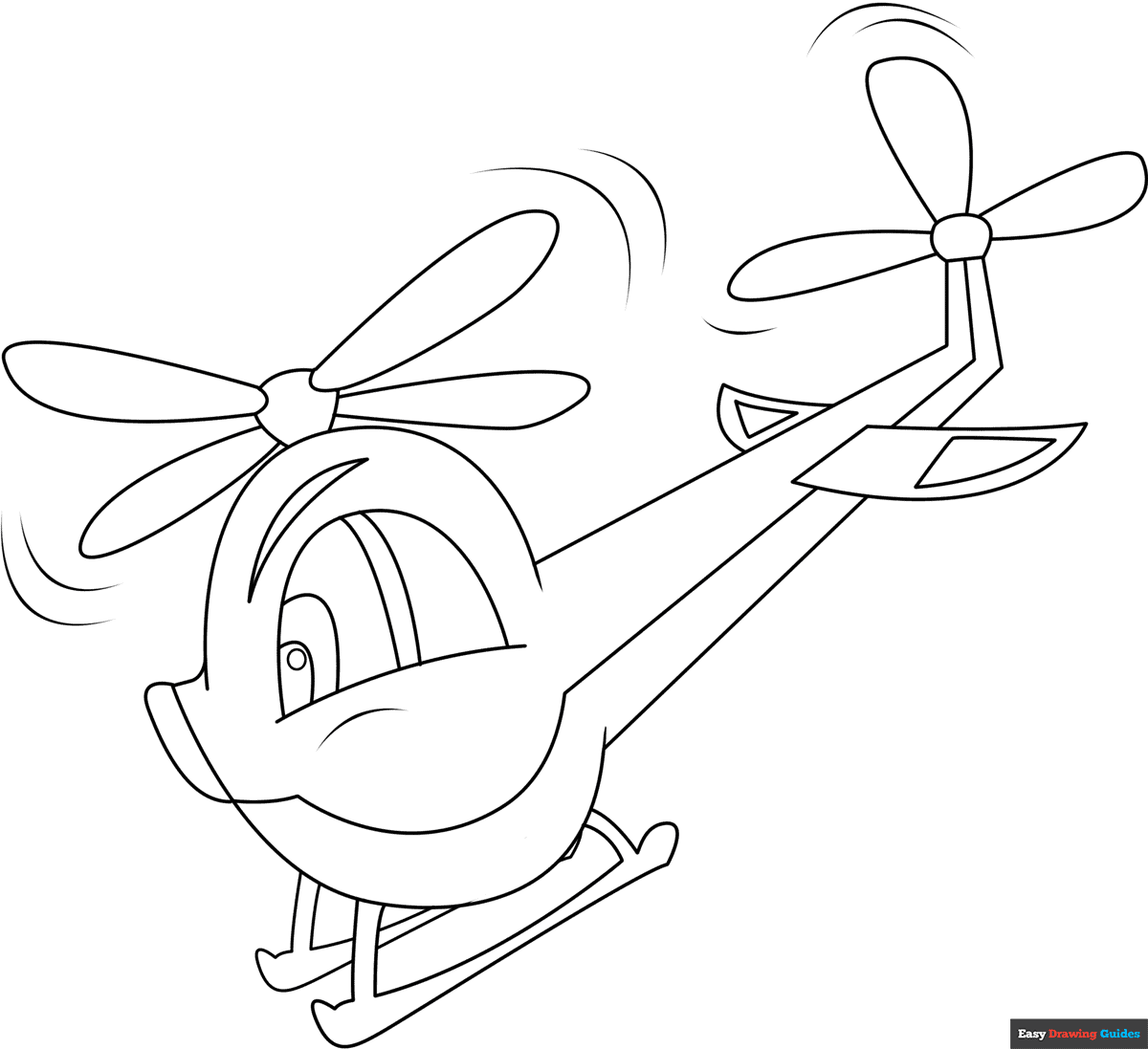 Helicopter Coloring Page Easy Drawing Guides