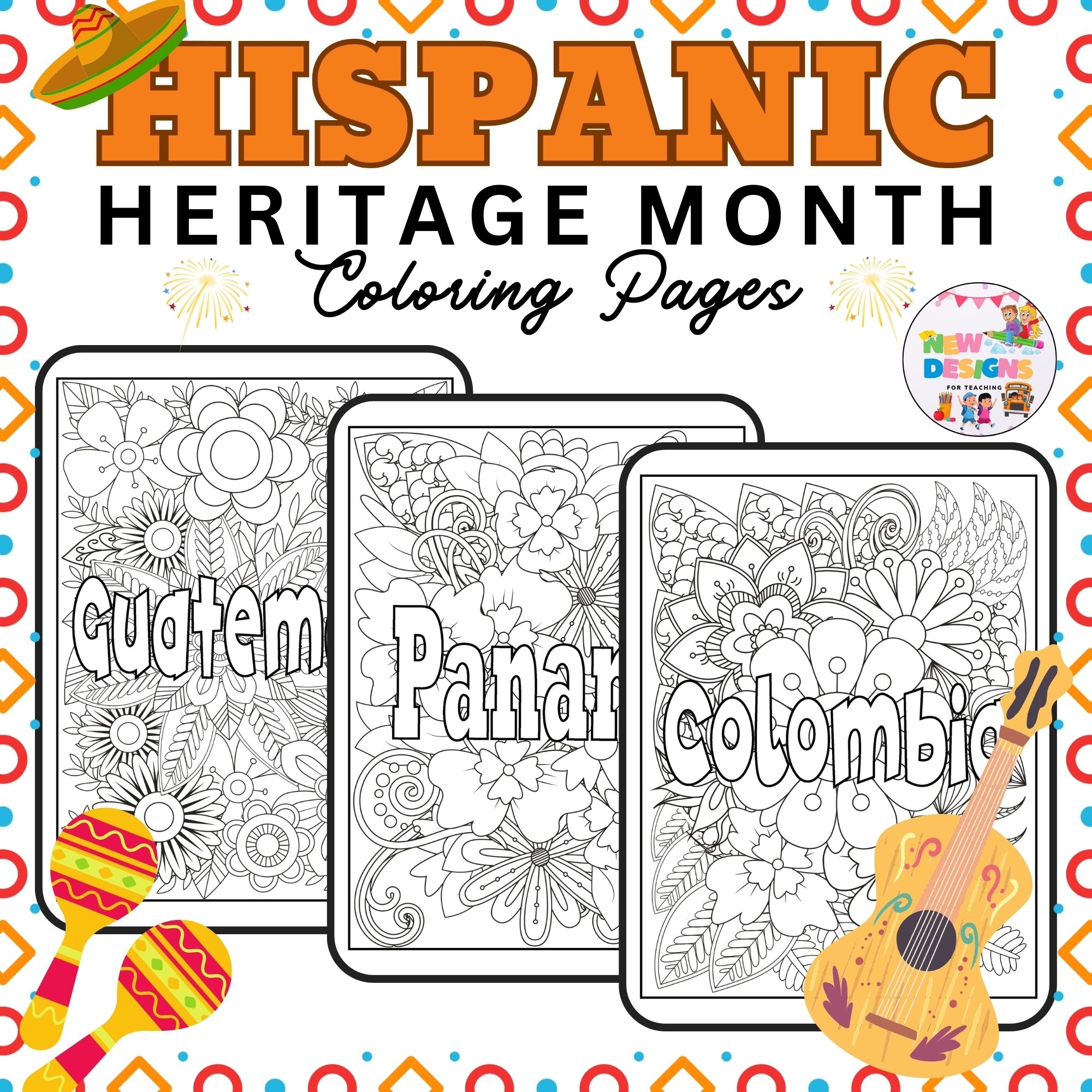Hispanic Heritage Month Coloring Pages Names Of Countries October Activity Made By Teachers