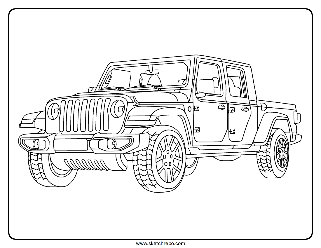 Jeep Gladiator Coloring Page Sketch Repo