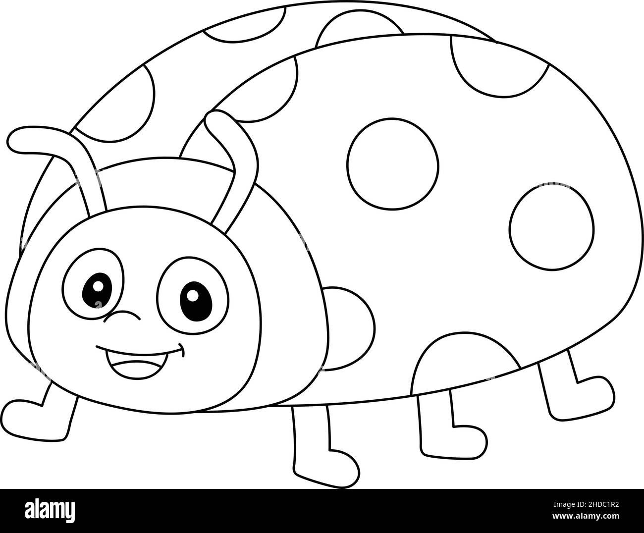 Ladybug Coloring Page Isolated For Kids Stock Vector Image U0026 Art Alamy