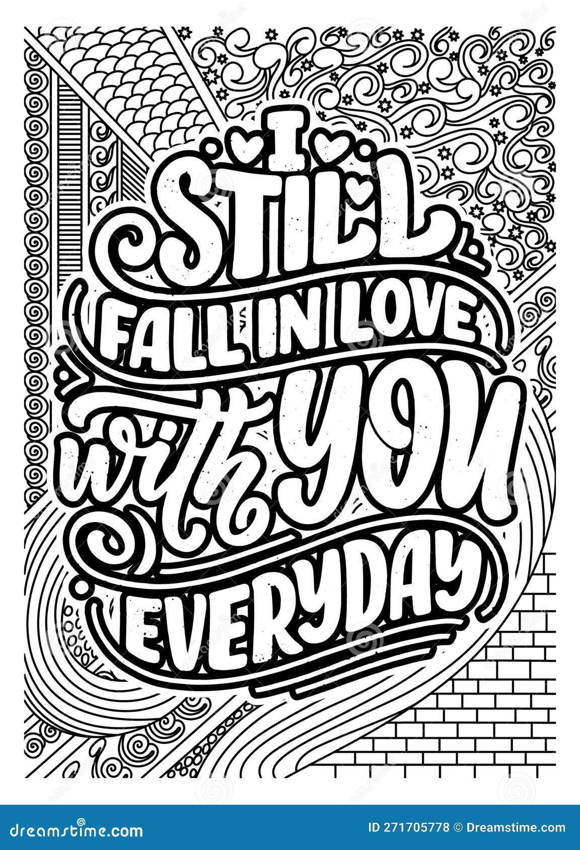 Love Motivational Quote Coloring Pages For Adults Love Coloring Page Design Stock Illustration Illustration Of Symmetry Positive 271705778
