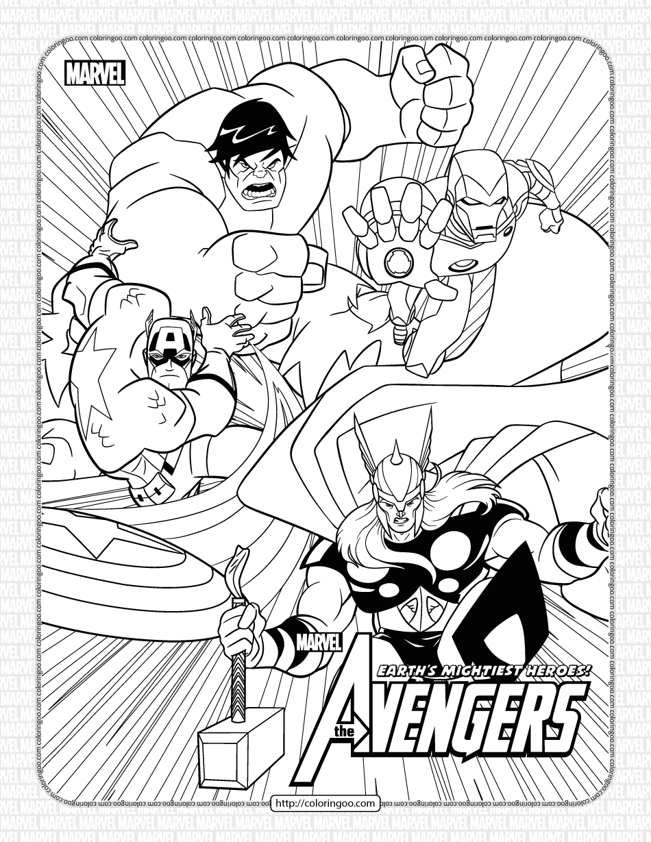 Printable Easy Avengers Coloring Pages