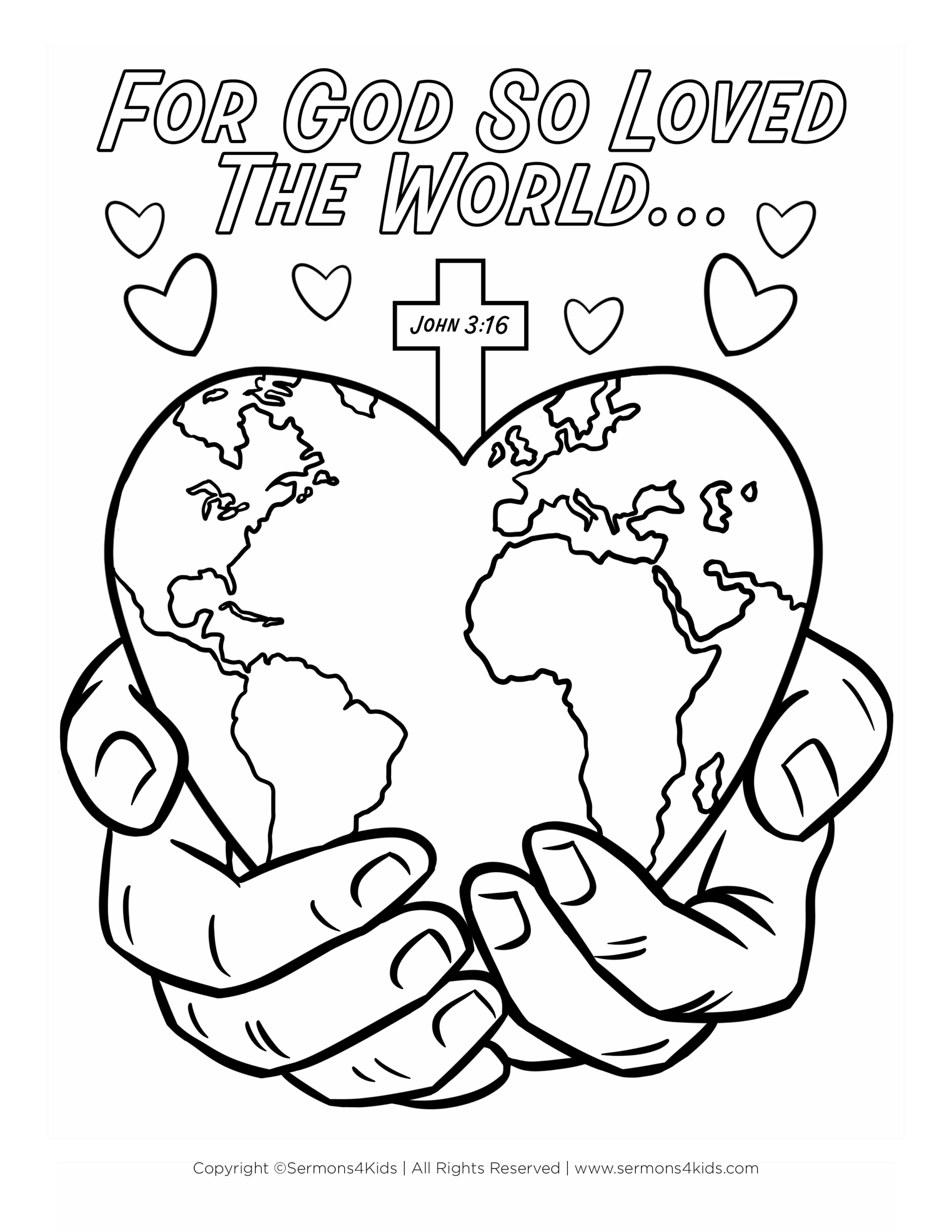 Measuring God s Love John 3 16 Children s Coloring Page From 