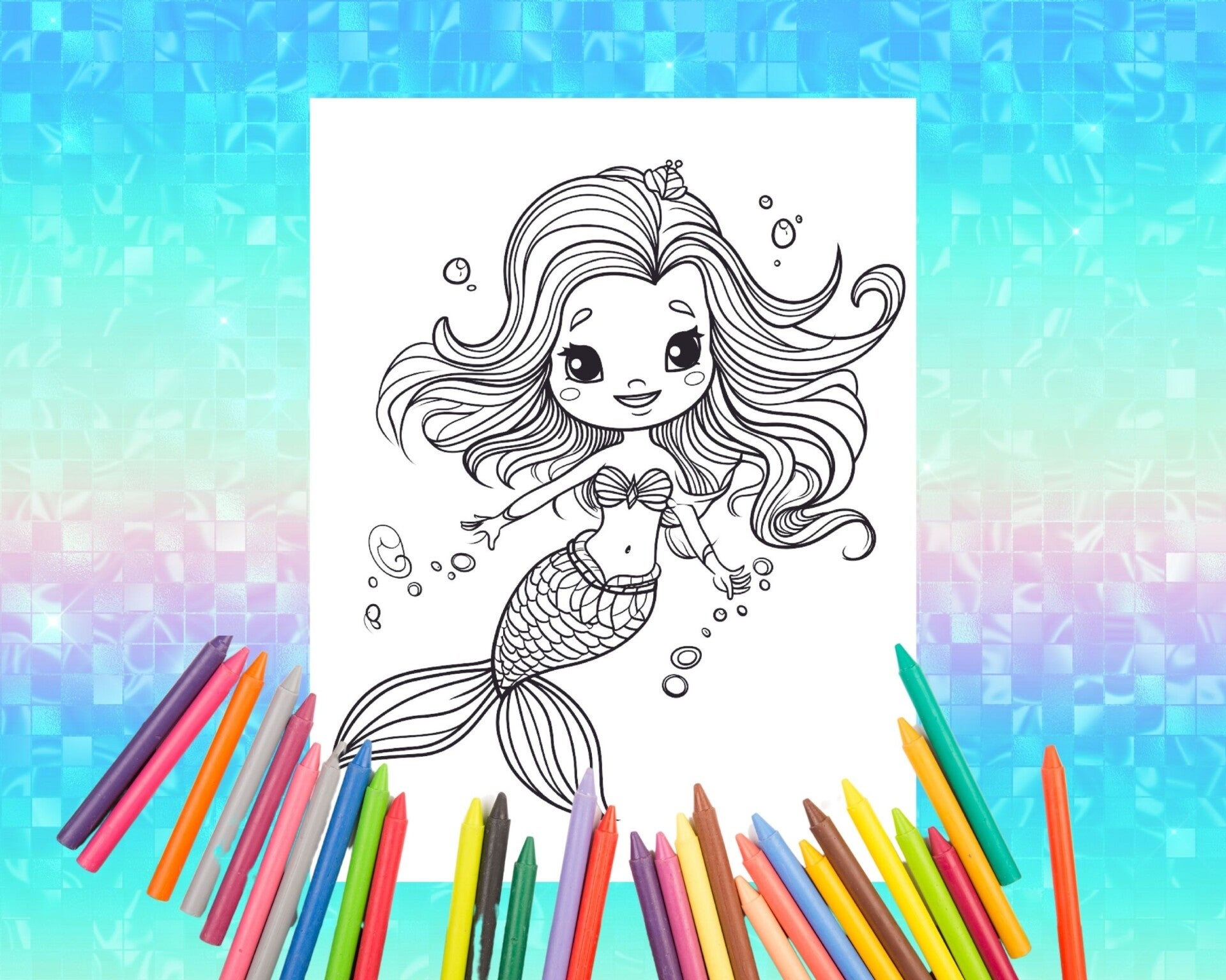 Cute Printable Mermaid Coloring Pages