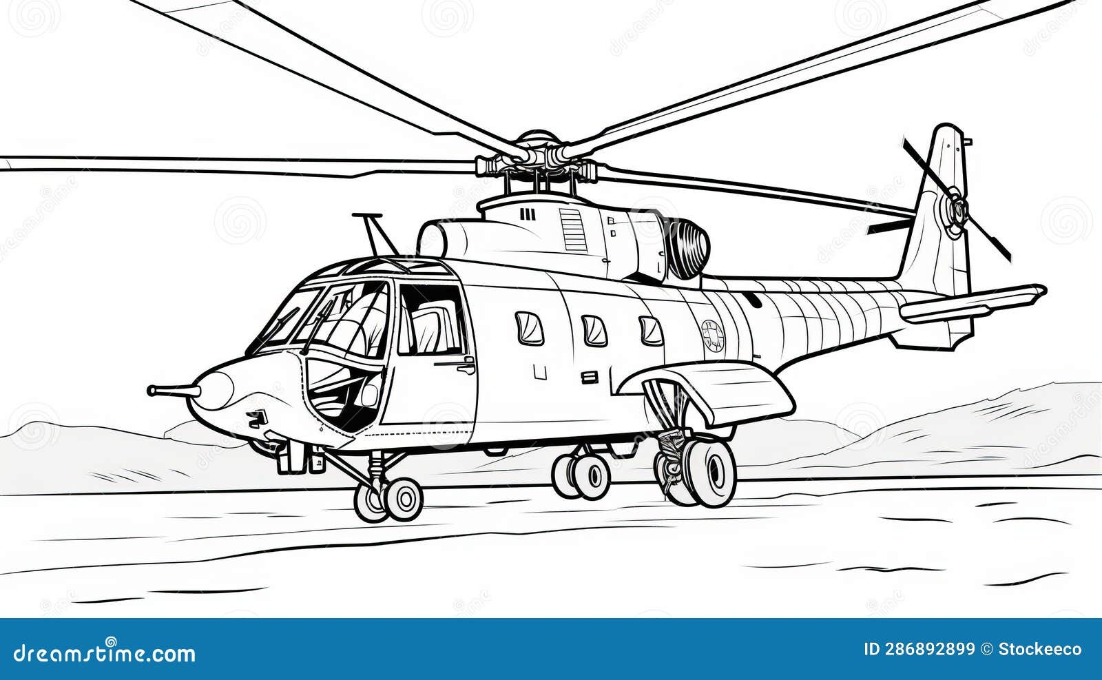 Helicopter Printable Coloring Pages