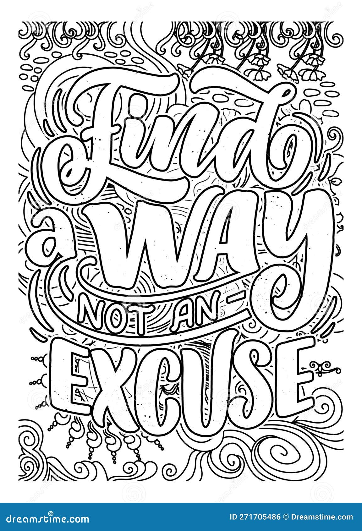 Motivational Quote Coloring Pages For Adults Inspirational Coloring Page Design Stock Illustration Illustration Of Coloring Printable 271705486