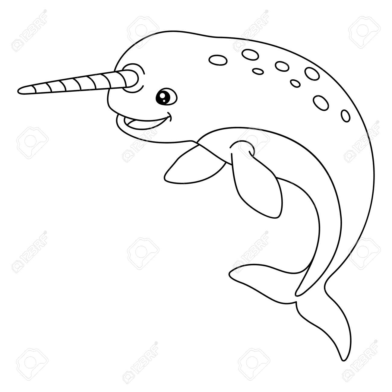 Narwhal Coloring Page Isolated For Kids Royalty Free SVG Cliparts Vectors And Stock Illustration Image 180001654 