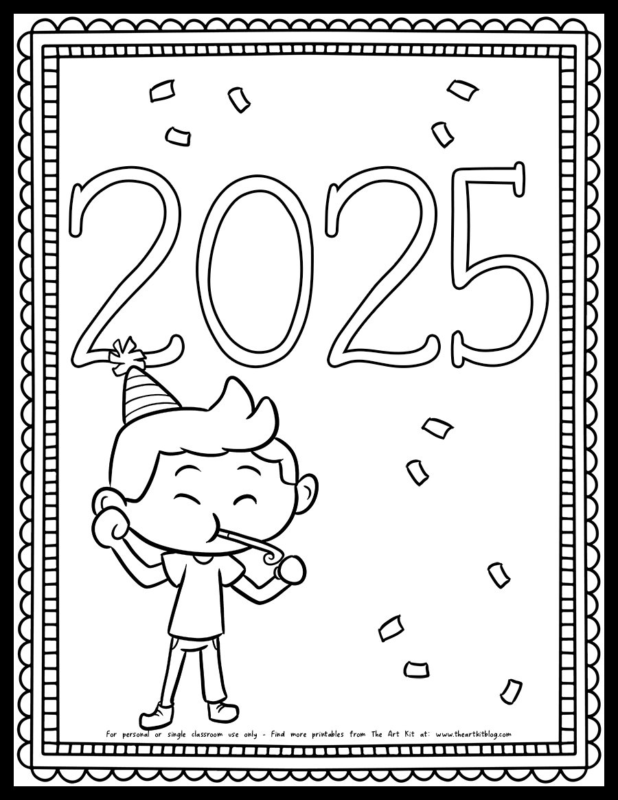 Free Happy New Year Coloring Pages