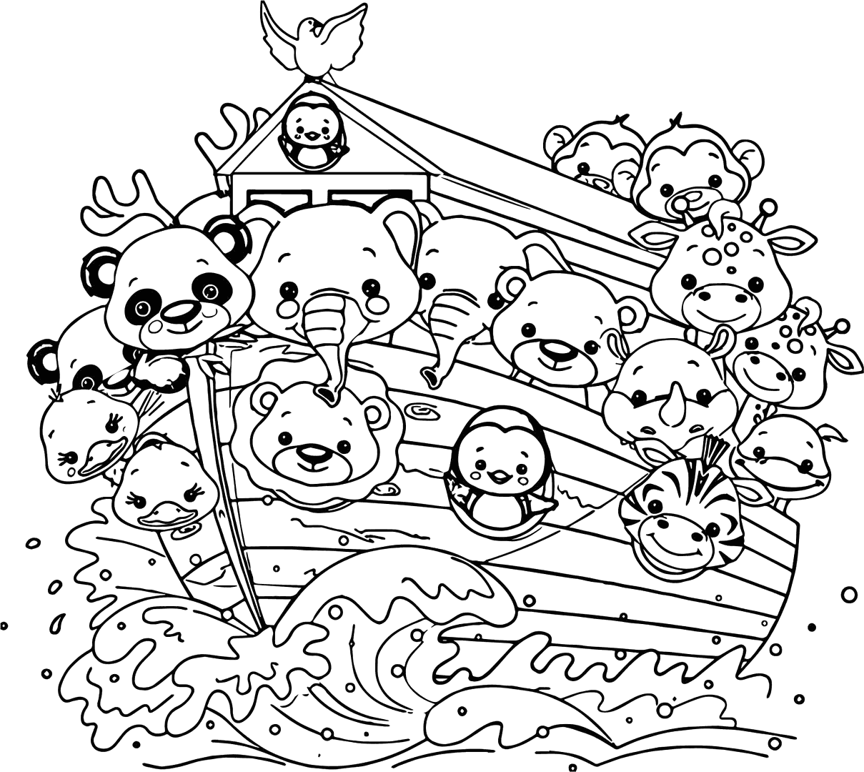 Noah's Ark Printable Coloring Page