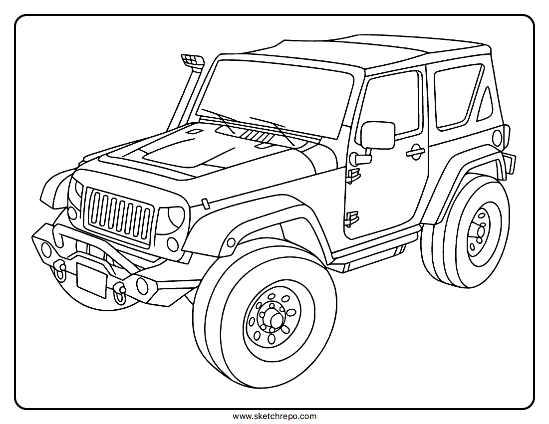 Off road Jeep Coloring Page Sketch Repo