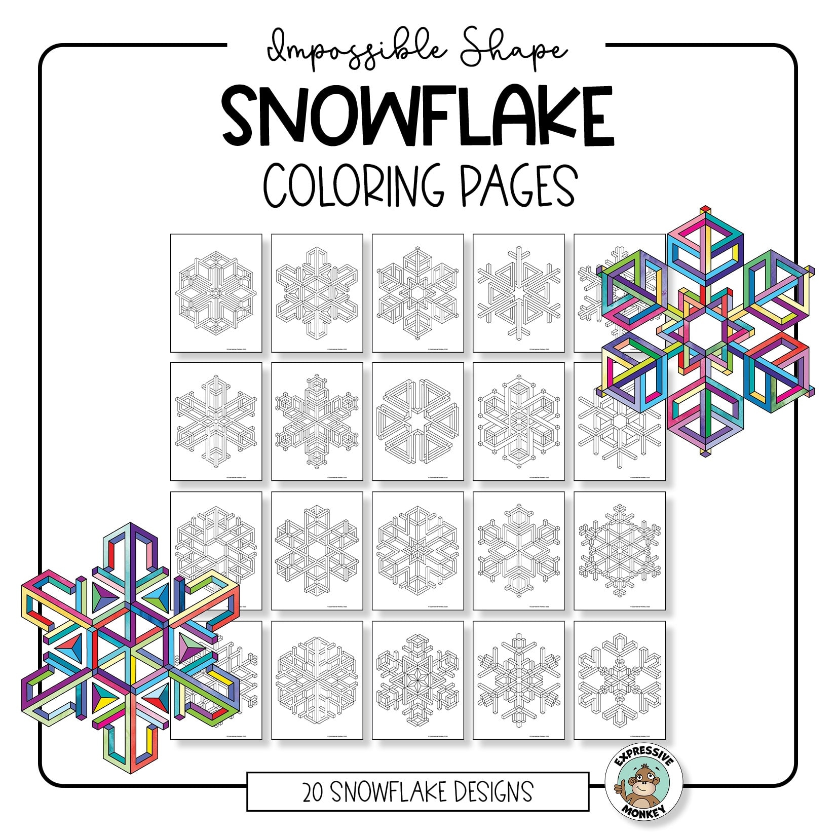 Printable Coloring Pages Snowflakes