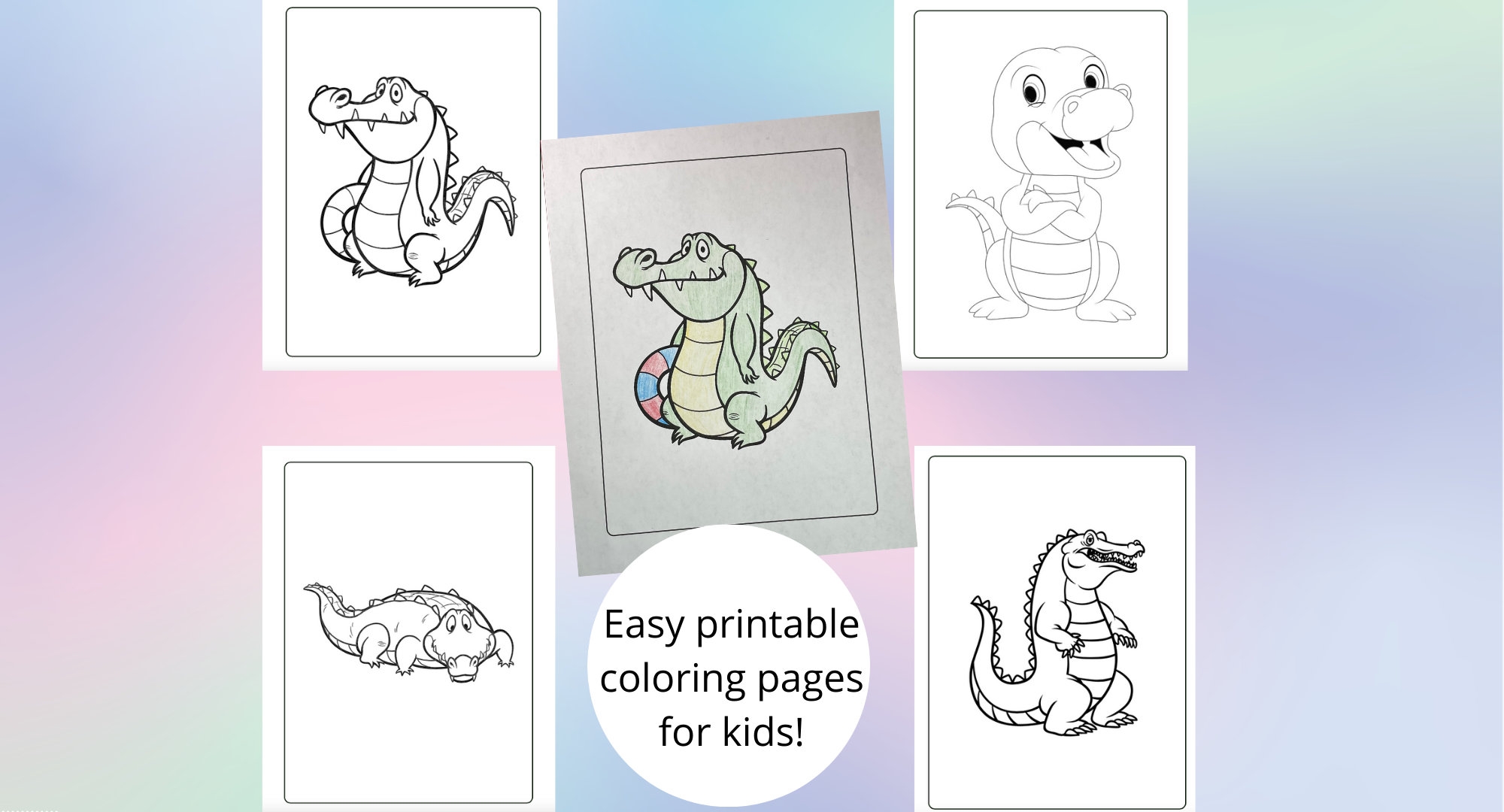 Over 20 Pages Of Crocodile Coloring Pages For Kids 2 6 Y o Etsy