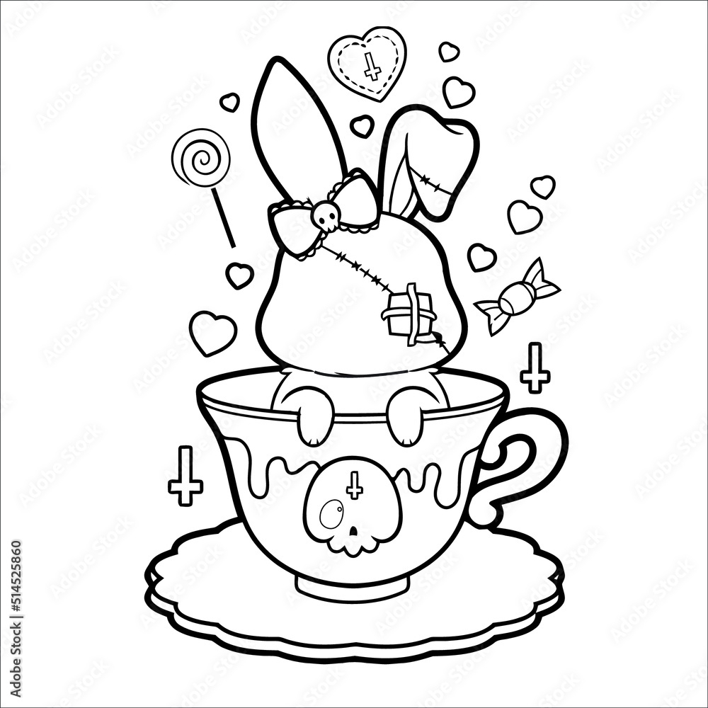 Printable Pastel Goth Coloring Pages