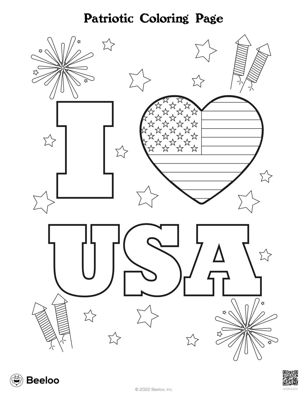 Patriotic Coloring Page Beeloo Printable Crafts And Activities 