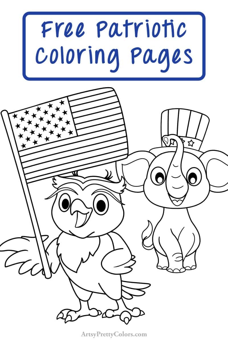 Patriotic Coloring Pages July 4th For Free Artsy Pretty Colors