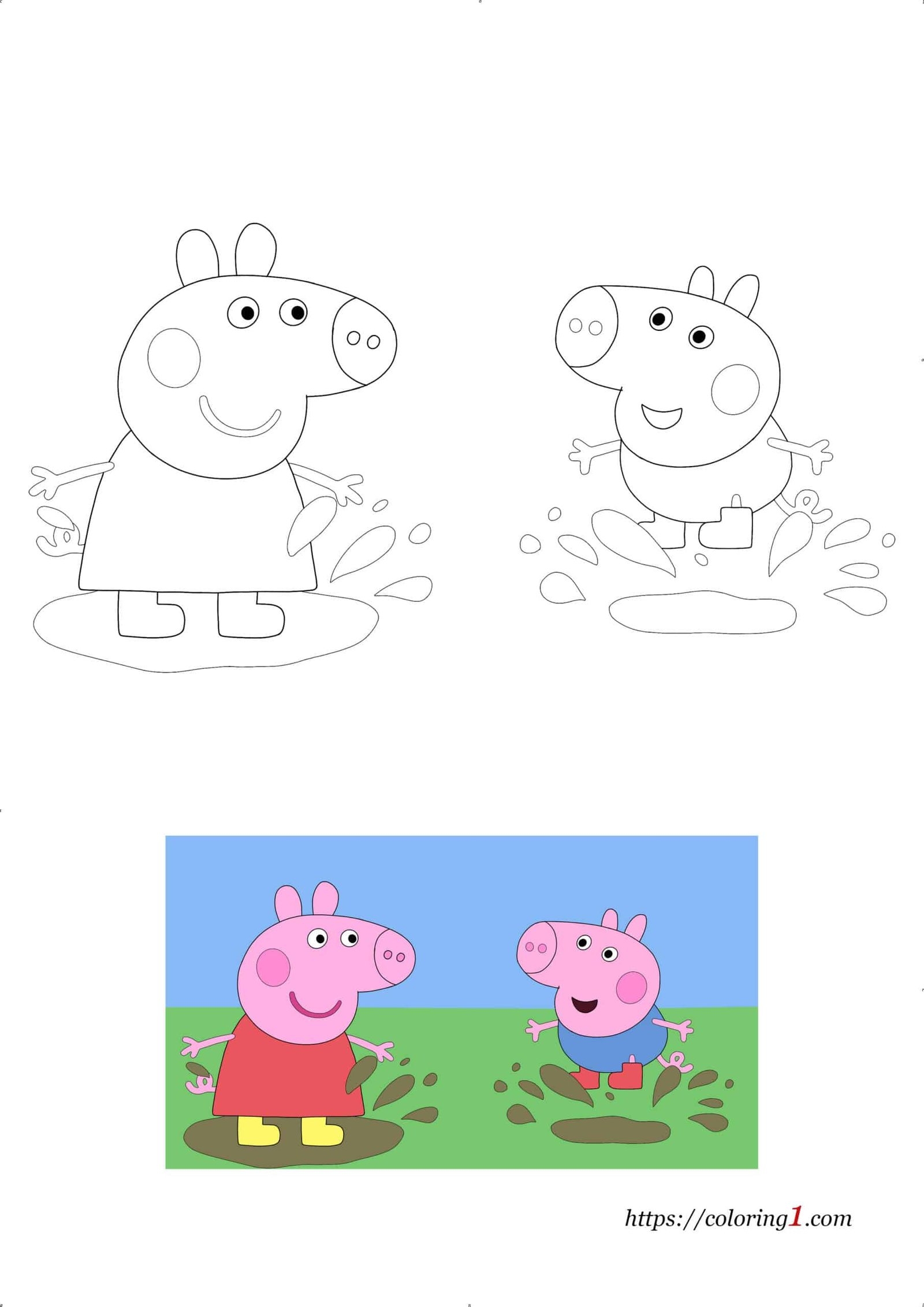 Peppa Pig And George Coloring Pages 2 Free Coloring Sheets 2021 