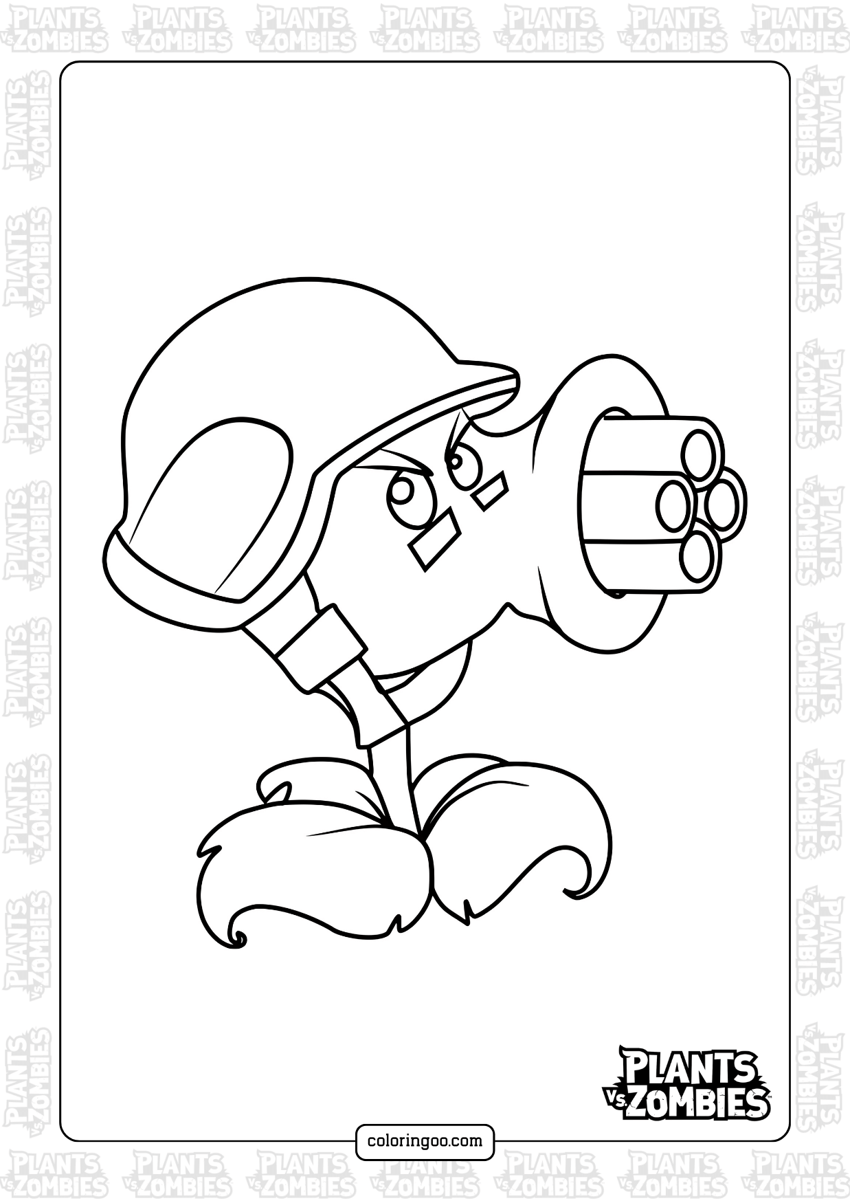 Plants Vs Zombies Printable Coloring Pages