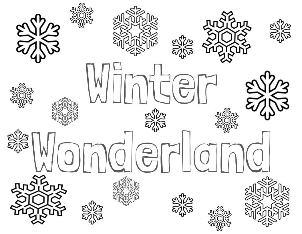 Printable winter Wonderland Snowflake Coloring Page Worksheet Etsy Canada