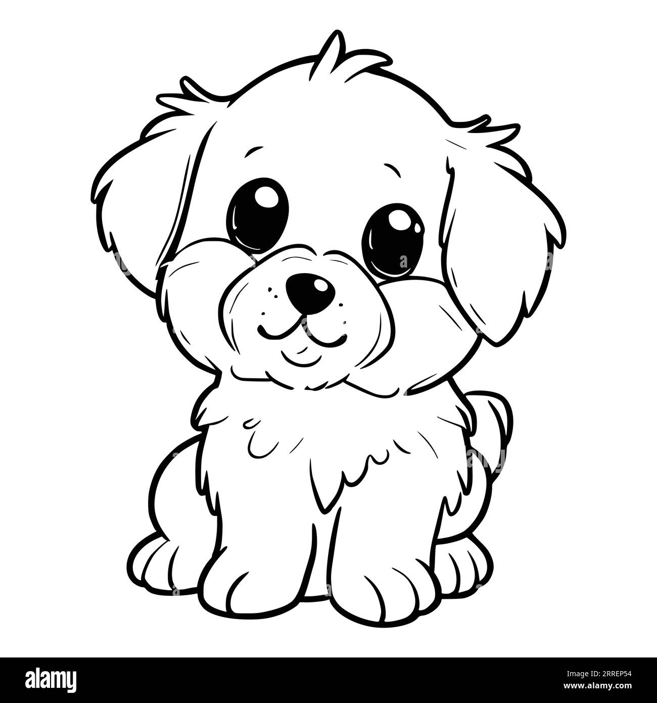 Puppy Coloring Pages Printable Stock Vector Images Alamy