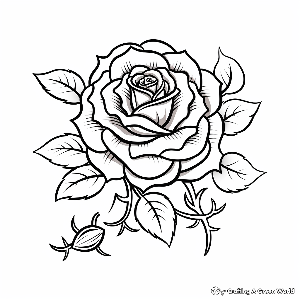 Rose Tattoo Coloring Pages Free Printable 
