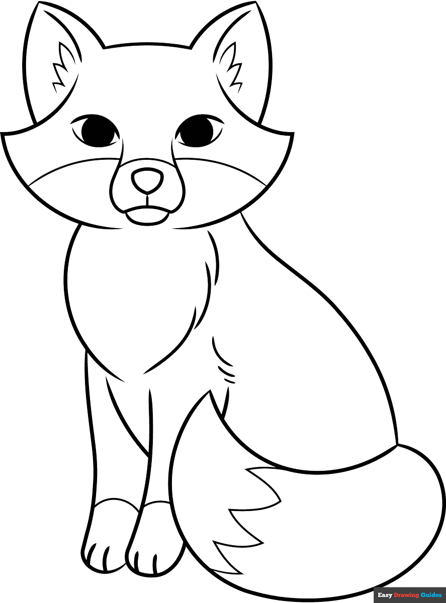 Cute Fox Coloring Pages Printable