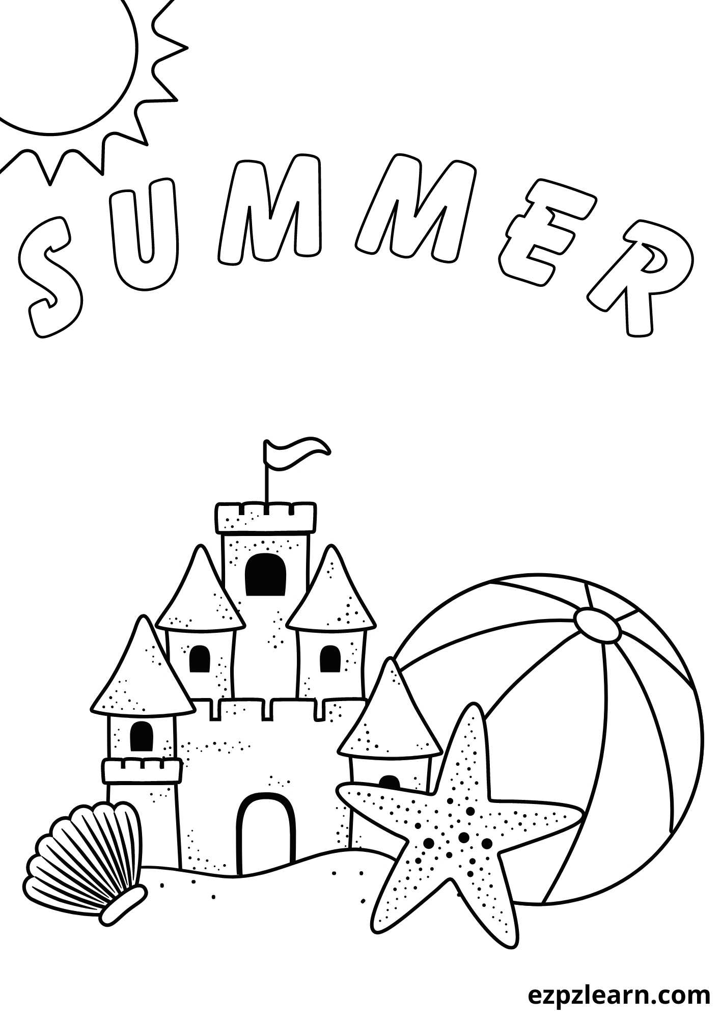 Beach Coloring Page Printable