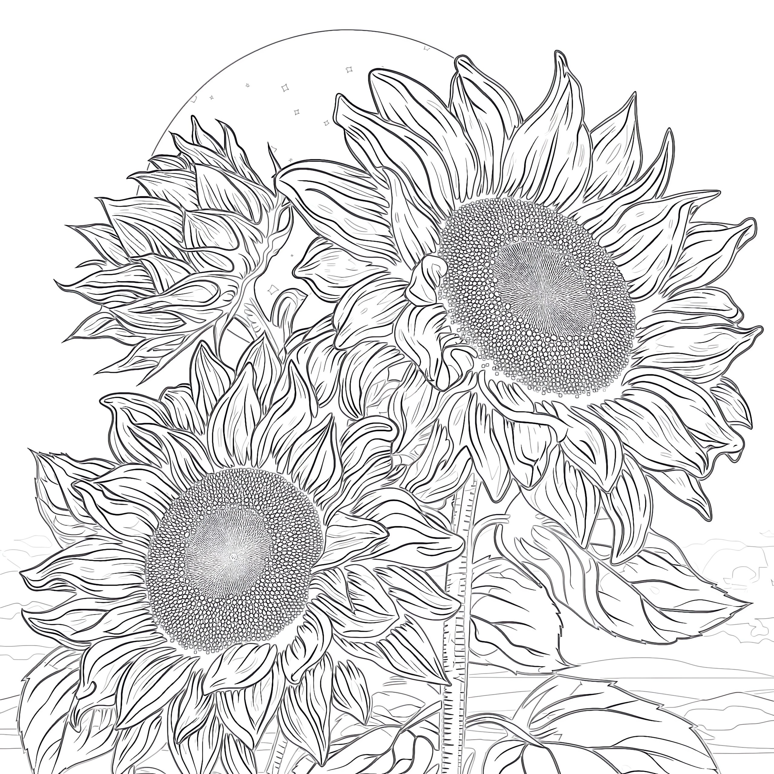 Free Coloring Pages Sunflowers