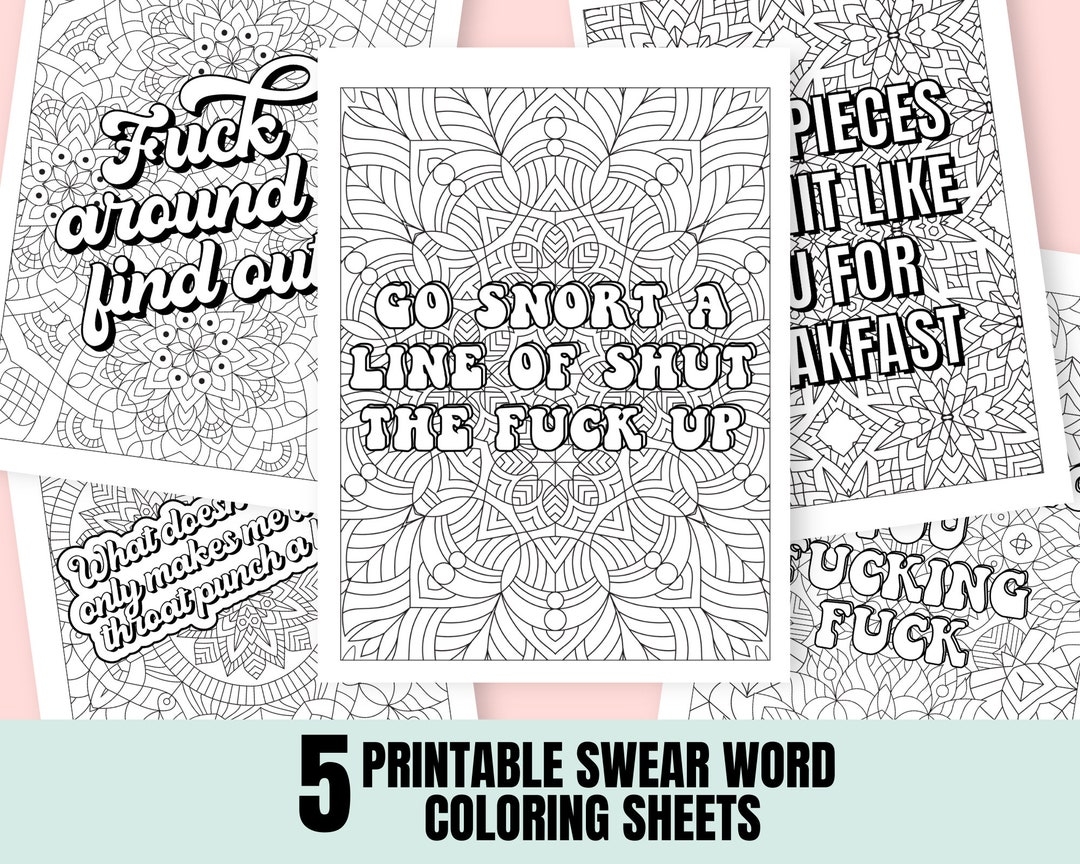 Swear Words Coloring Pages Adult Coloring Pages Printable Coloring Pages For Adults Printable Coloring Sheets Downloadable Coloring Book Etsy Canada