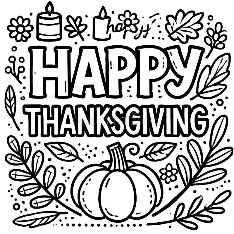 Printable Happy Thanksgiving Coloring Pages