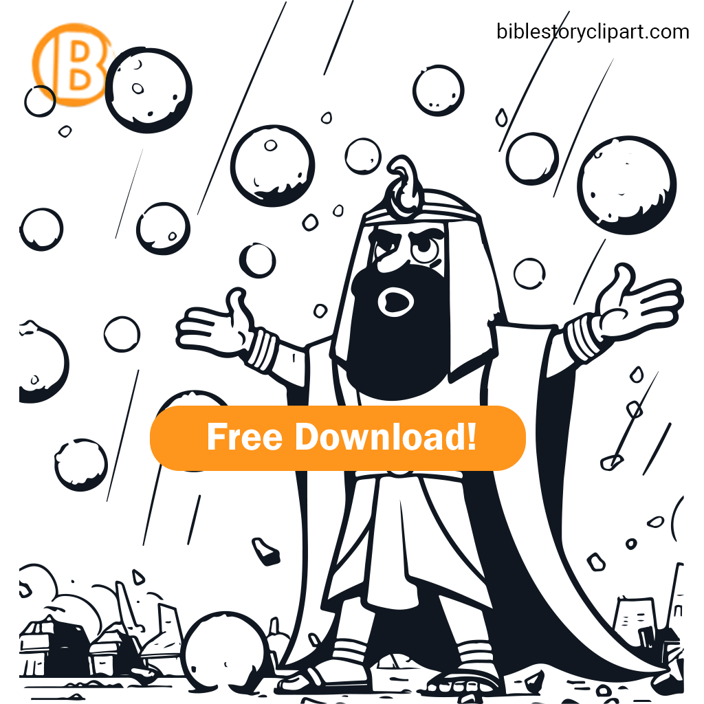 The 10 Plagues Of Egypt Hail Coloring Page Bible Story Clipart