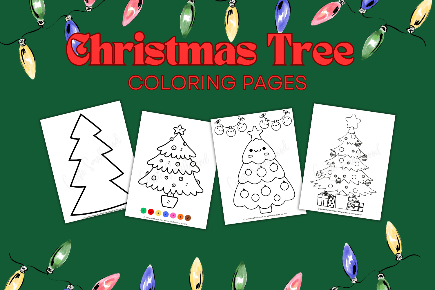 THE BEST Christmas Tree Coloring Pages Cassie Smallwood
