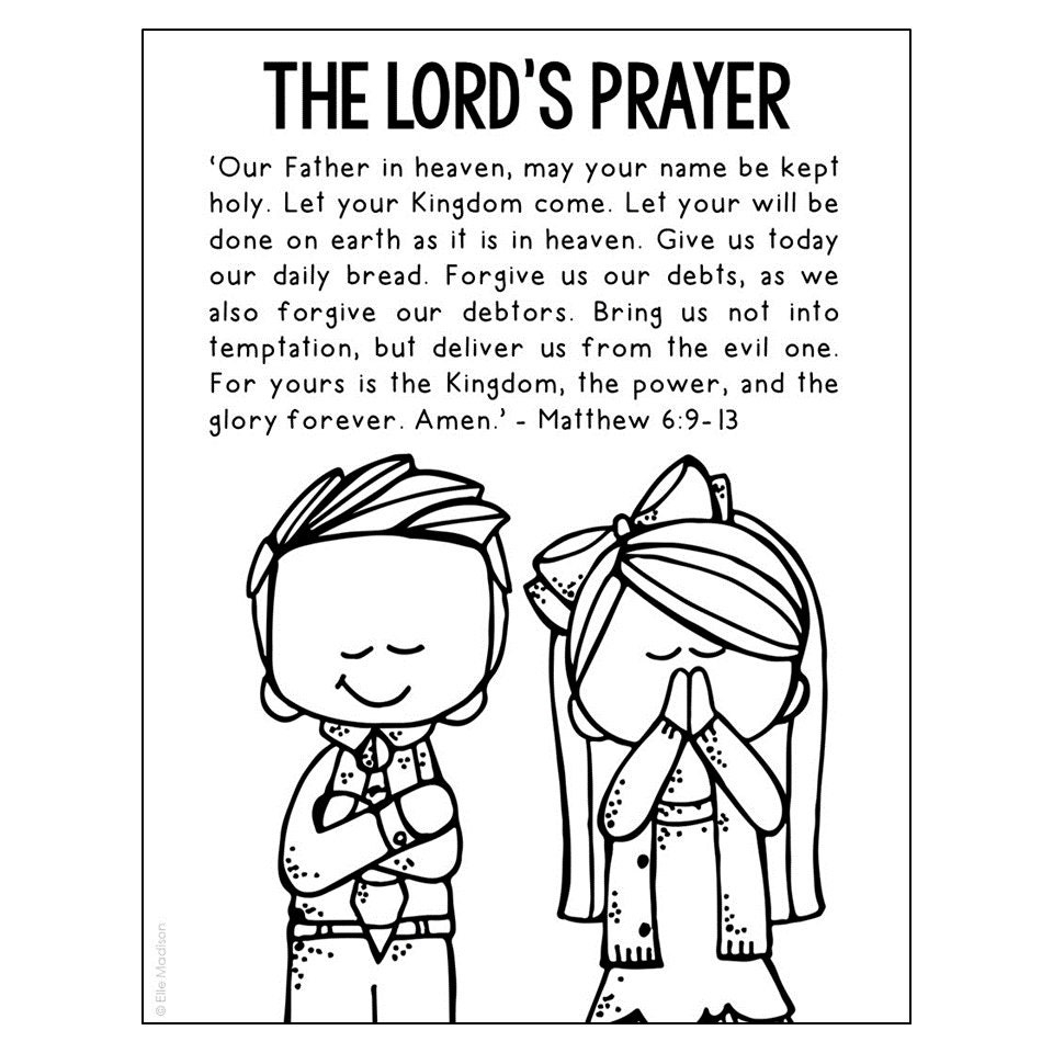 THE LORD S PRAYER Bible Story Coloring Page Activity Sunday School Lesson Plan Bible Study Unit For Kids New Testament For Kids Etsy UK