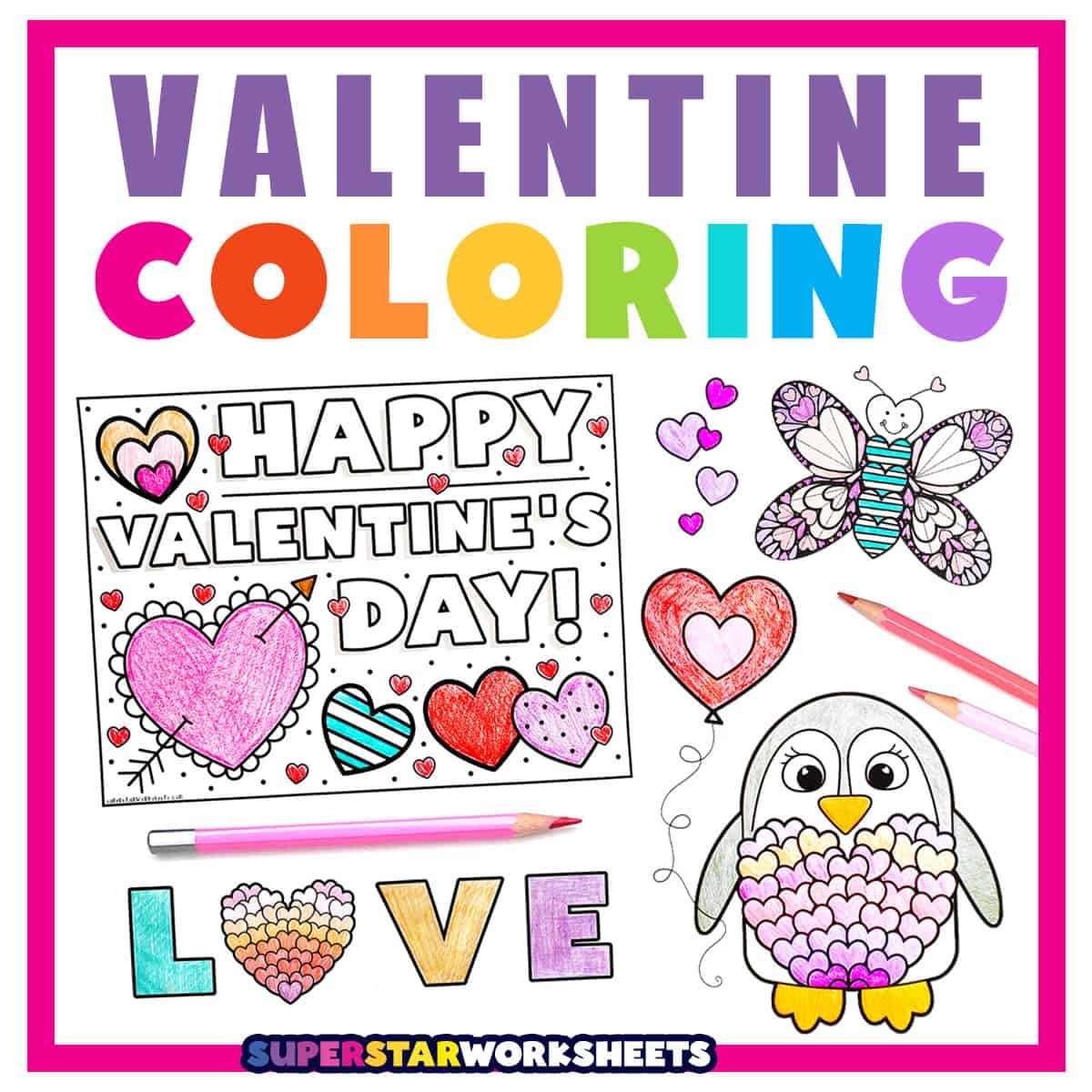 Valentine s Day Coloring Pages Superstar Worksheets