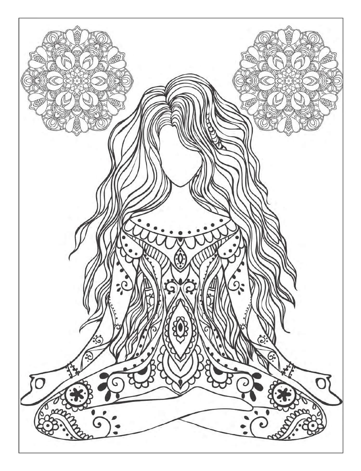Yoga Meditation Mindfulness Coloring Page Download Print Or Color Online For Free