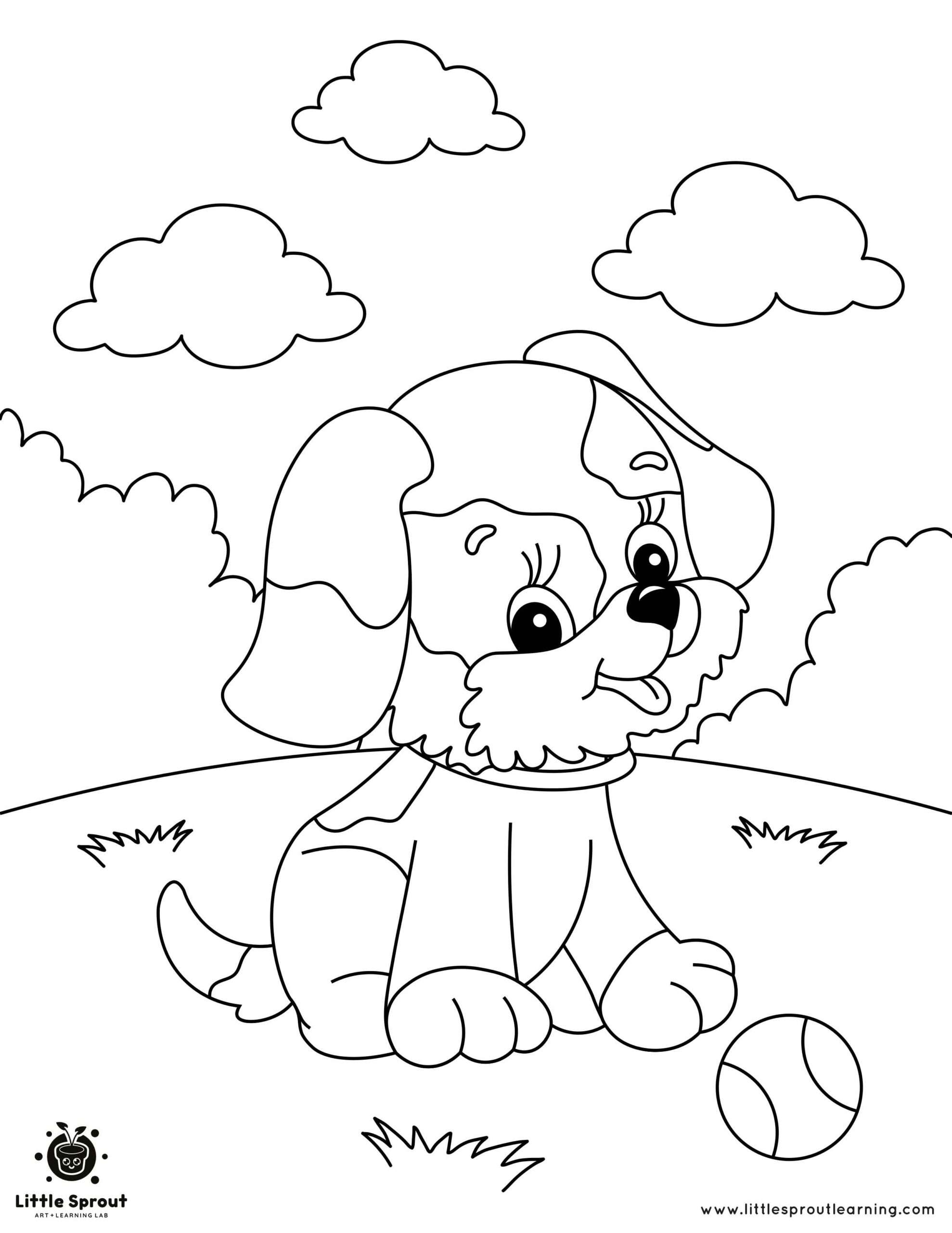 Printable Puppies Coloring Pages