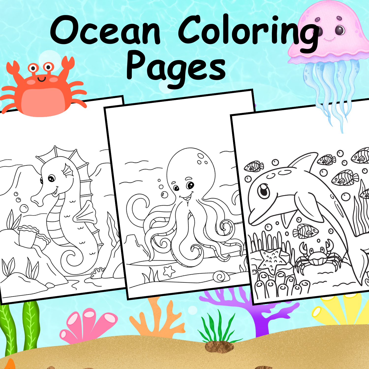 10 Ocean And Sea Coloring Pages Sea Animals Coloring Sheets Beach Activity Made By Teachers