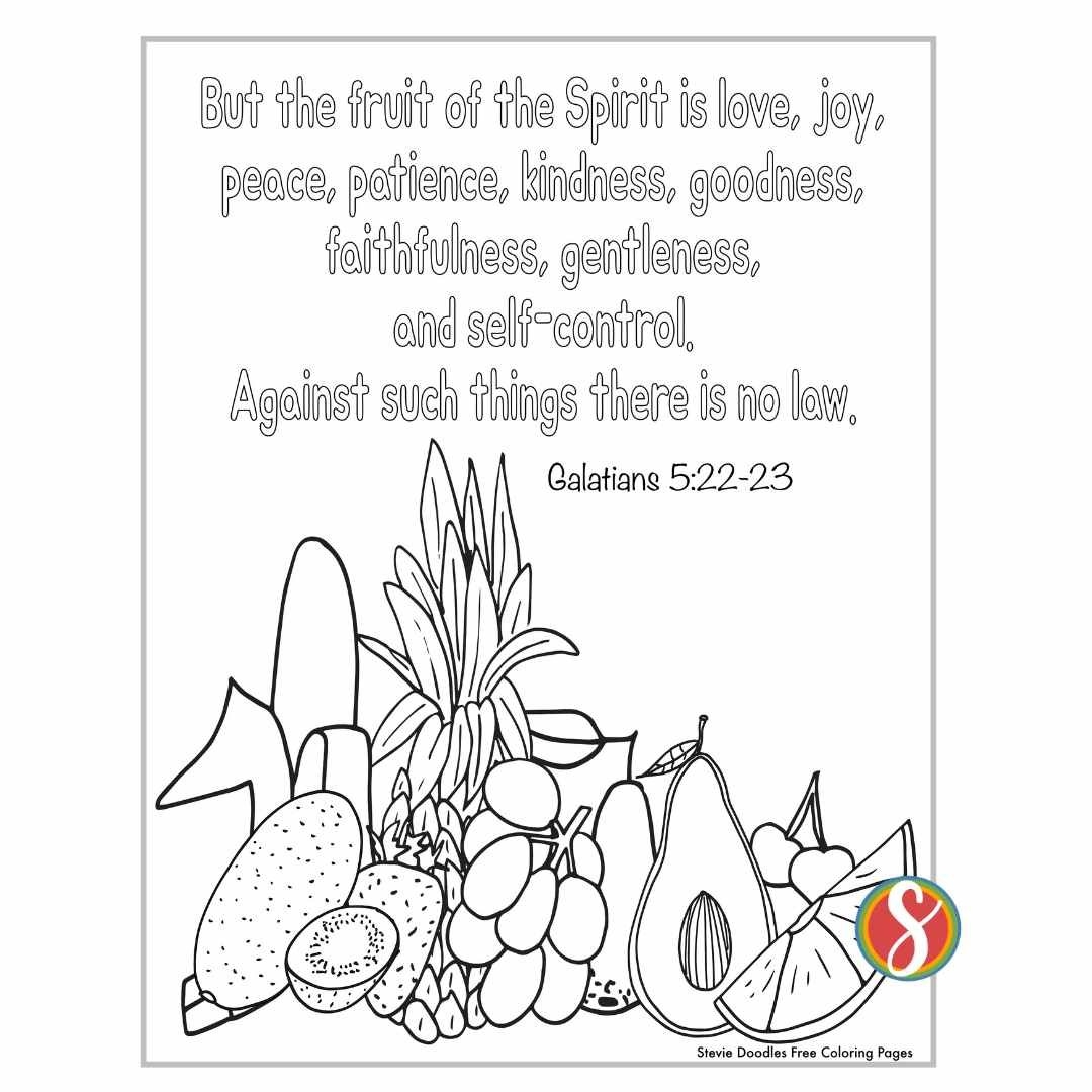 100 Free Fruit Of The Spirit Coloring Pages Stevie Doodles