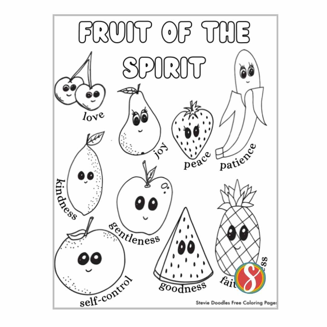 100 Free Fruit Of The Spirit Coloring Pages Stevie Doodles
