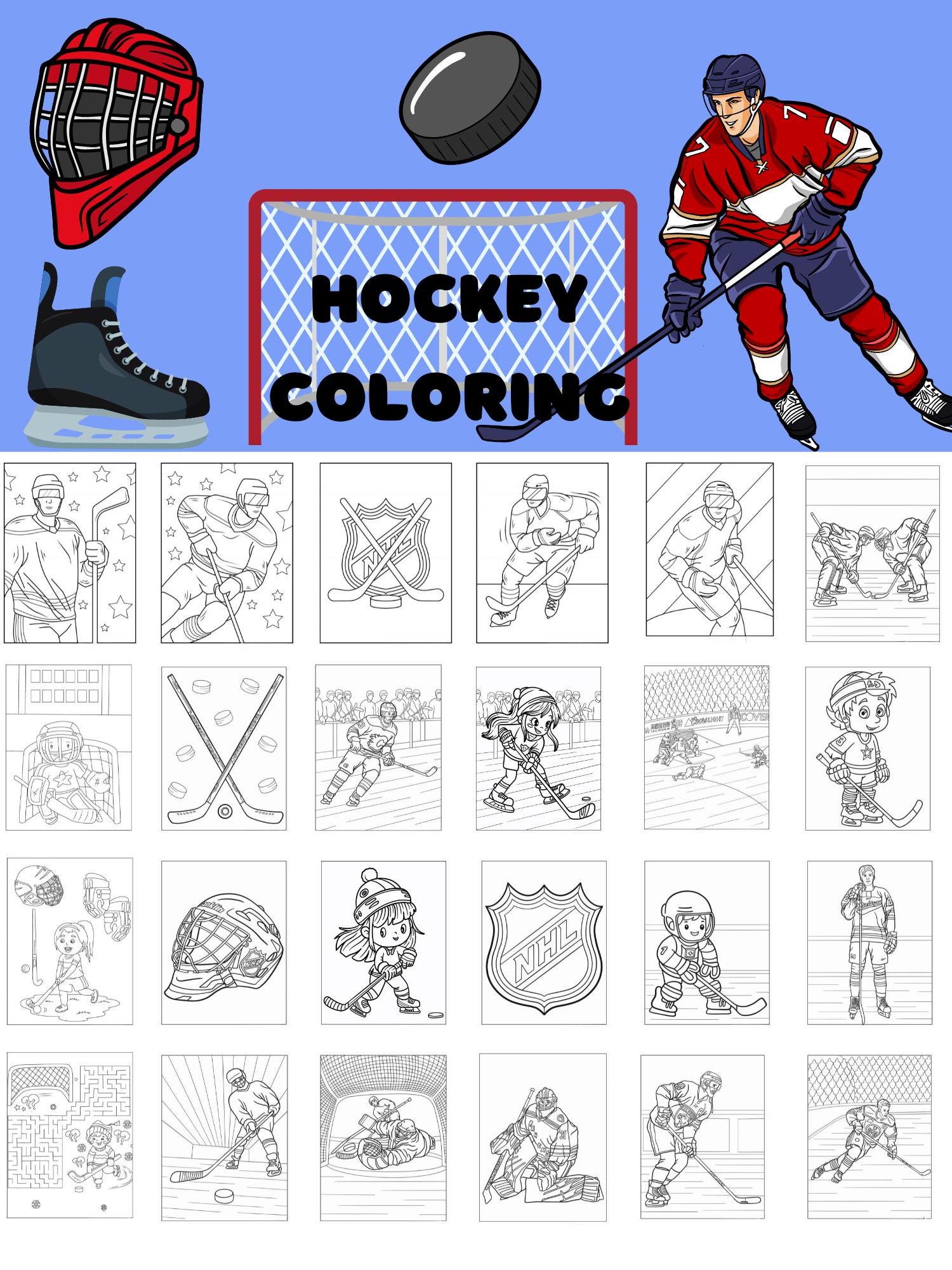 100 Printable Hockey Coloring Pages Instant Download Kids Sports Sports Coloring Ice Hockey Coloring Puck Goalie Stick Etsy