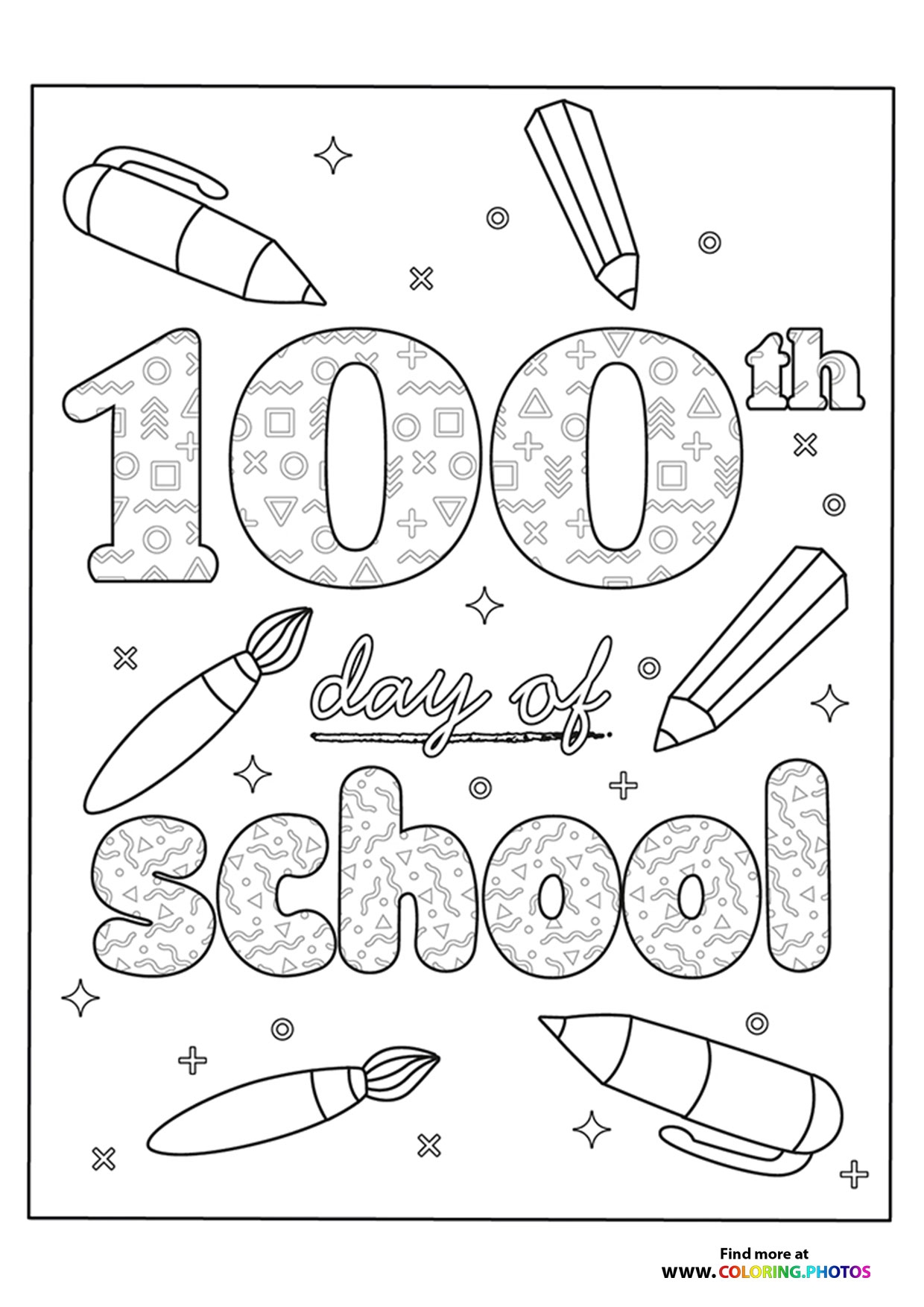 100th Day Of School Coloring Pages For Kids Free Print Or Download