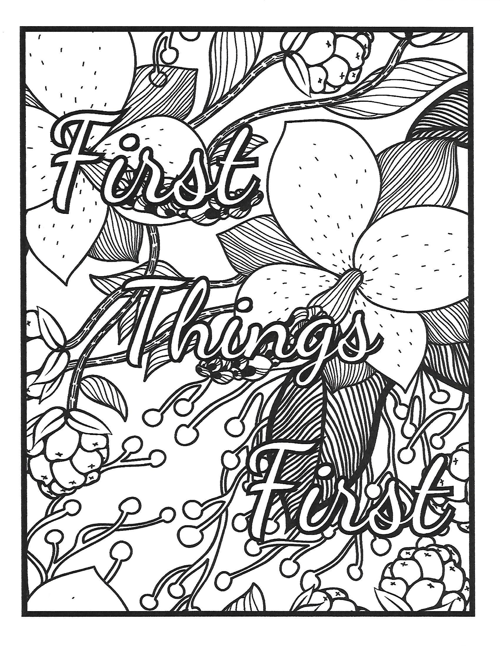 12 step Recovery Slogans Adult Coloring Pages Etsy