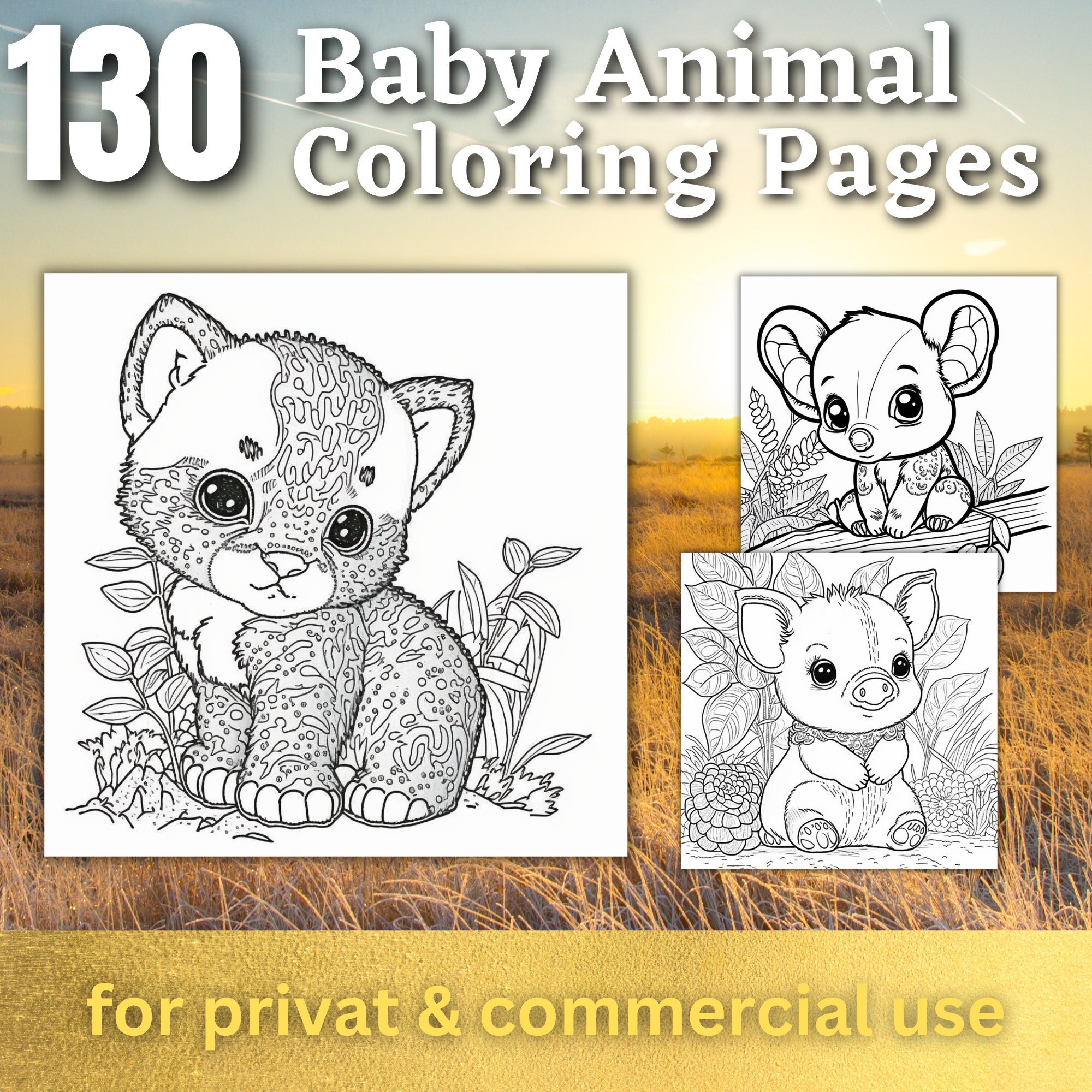 130 Baby Animal Coloring Pages Printable Coloring Book Cute Coloring Pages For Kids Printable Digital Coloring Digital Download Etsy New Zealand