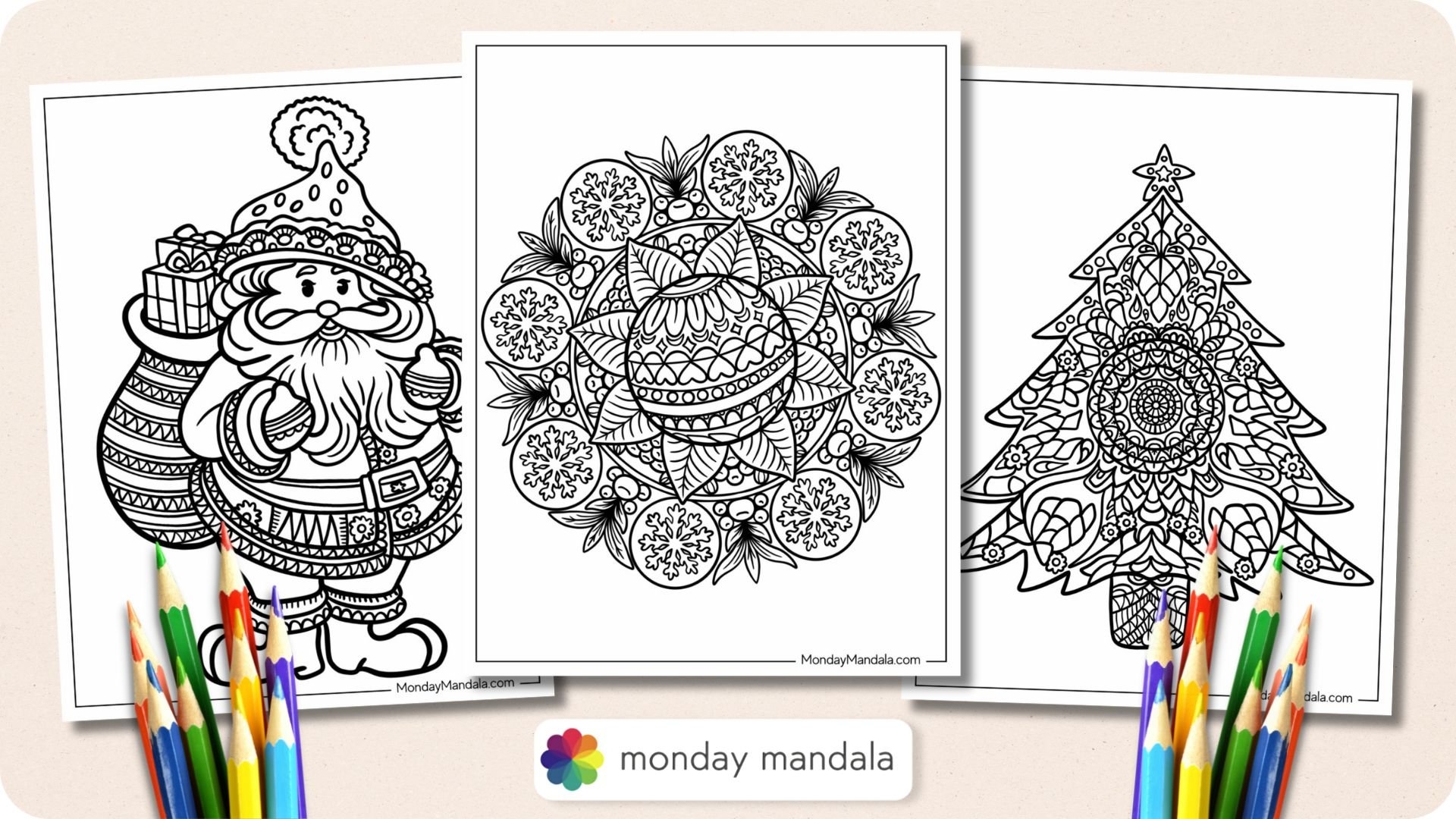 14 Christmas Mandala Coloring Pages Free PDF Printables 