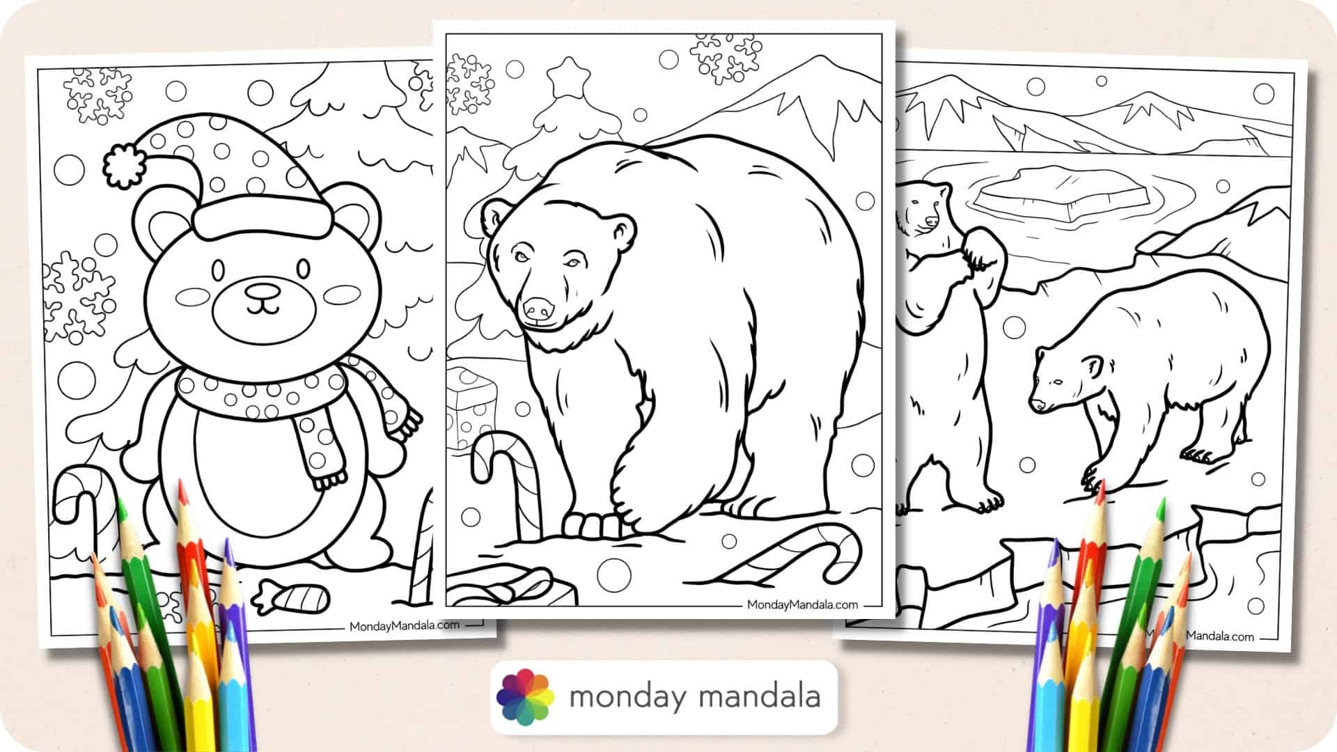 14 Polar Bear Coloring Pages Free PDF Printables 
