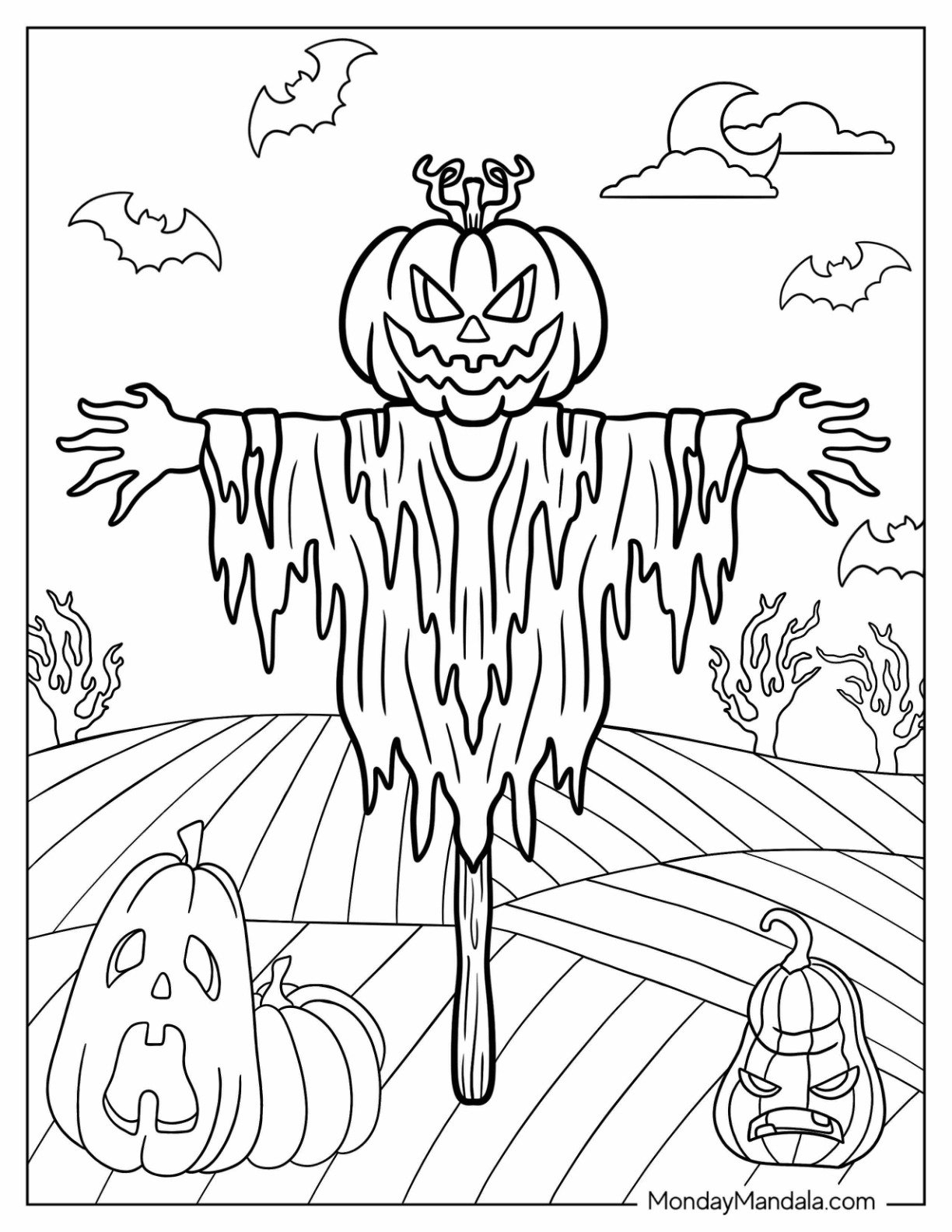 14 Scarecrow Coloring Pages Free PDF Printables 
