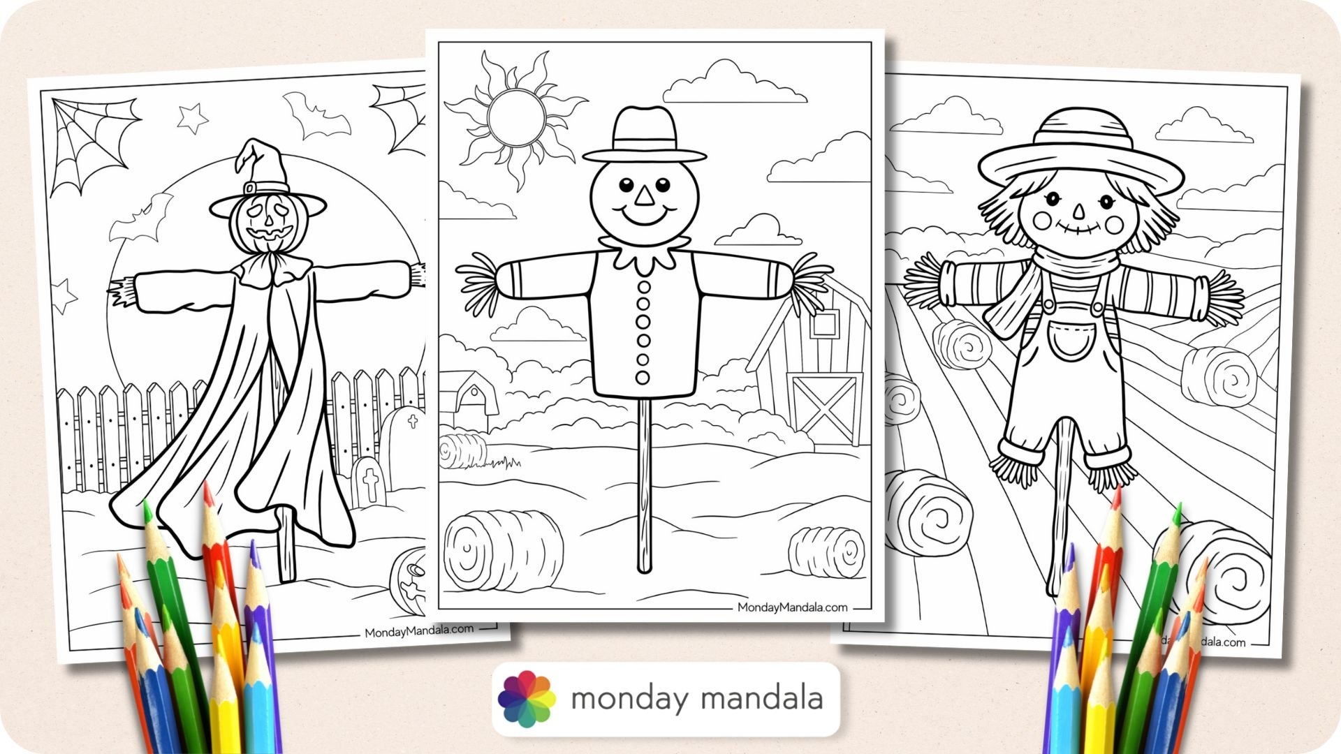 Scarecrow Printable Coloring Pages
