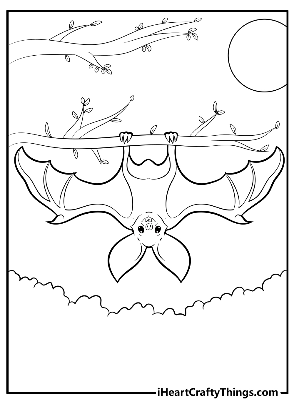 Free Coloring Pages Bats