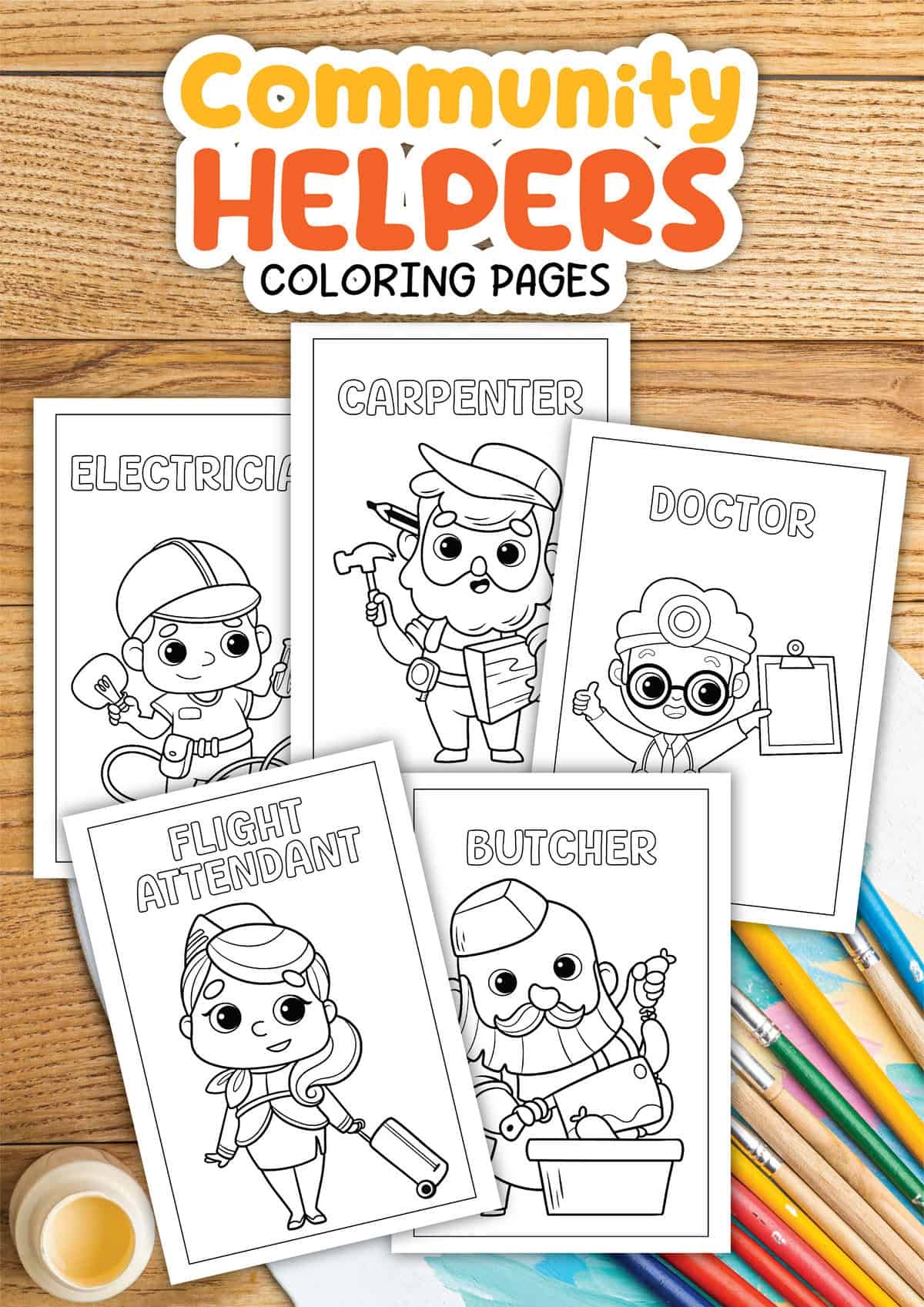 15 Free Community Helpers Coloring Pages PDFs 