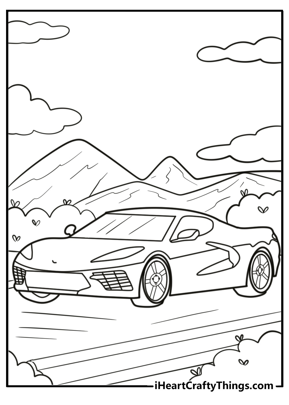 Corvette Printable Coloring Pages